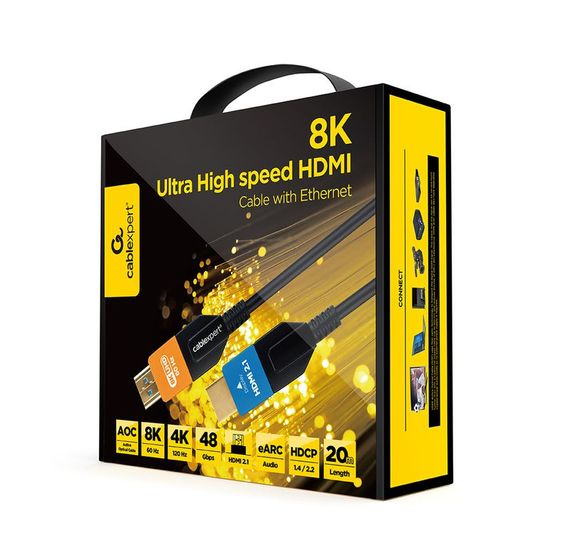 Кабель Cablexpert CC-HDMI8K-AOC-20M, HDMI V.2.1, вилка/вилка, з позолоченими контактами, 20 м | Зображення 2