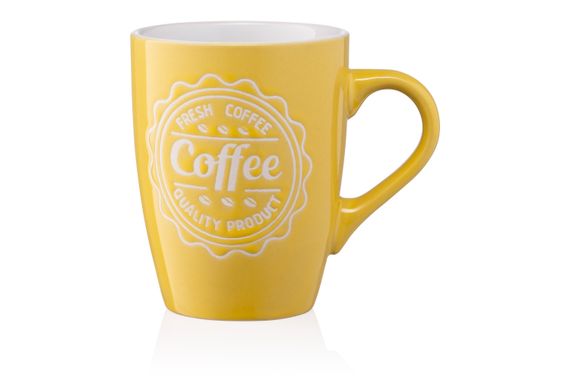 Чашка ARDESTO  Coffee, 330 мл, жовта, кераміка (AR3469Y)