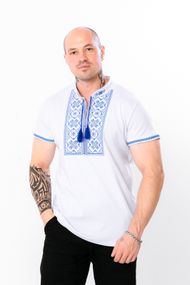 Вишиванка чоловіча з коротким рукавом Носи своє 50 Блакитний (p-604-118979)