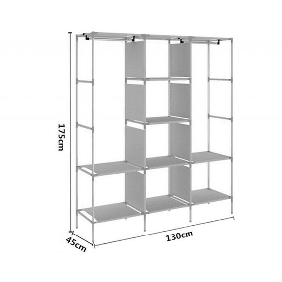Складана каркасна тканинна шафа Storage Wardrobe 88130, шафа на три секції 130*45*175 | Зображення 4