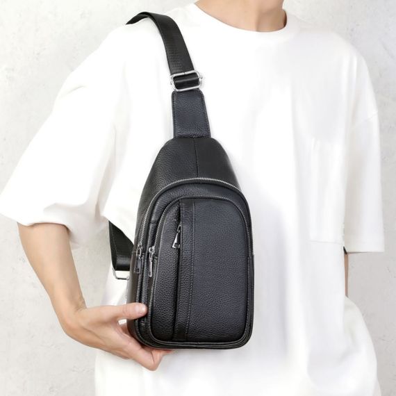 Чоловічий шкіряний слінг на одне плече сумка крос боди TIDING BAG A25F-3204-1A | Зображення 1