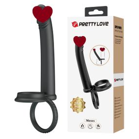Эрекционное кольцо с насадкой для анального секса Pretty Love - Moses Black, BI-210332 sexstyle