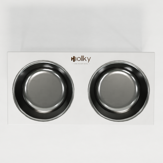 Миски на подставке для очень больших собак Hollky Base XXL40 (2 × 2,8 л) BXXL40-643240-WHWH | Зображення 4