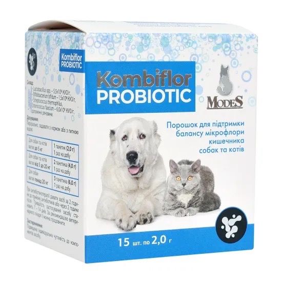 Витамины с пробиотиками для собак и котов ModeS Kombiflor Probiotic, 15 шт х 2 гр
