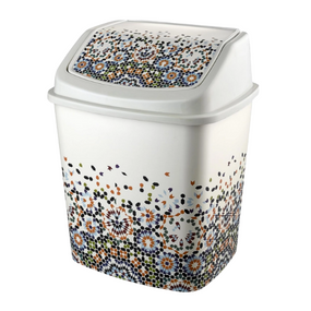 Відро для сміття 8л пластик з малюнком мозаїка ELIF