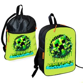 Школьный рюкзак детский Minecraft + Сумка для обуви спортивной формы рюкзак-мешок  для мальчика (01731)