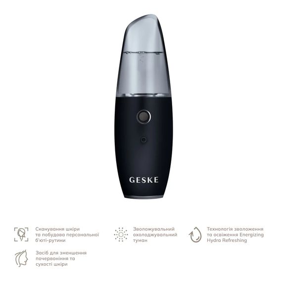 Зволожувач для шкіри обличчя GESKE Facial Hydration Refresher 4 in 1 gray, Чорний | Зображення 1