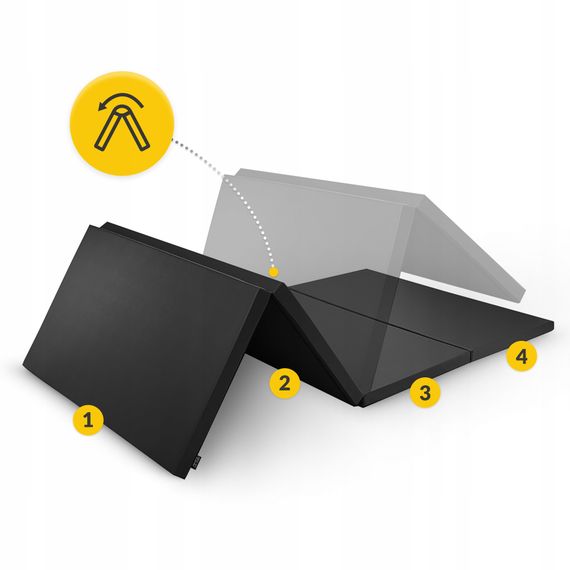 Мат гімнастичний складаний 4FIZJO XL 240 x 120 x 5 см Black (P-5907739319708) | Зображення 1