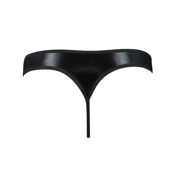 Чоловічі стринги Passion Thong Paul S/M, чорні, під латекс | Зображення 5