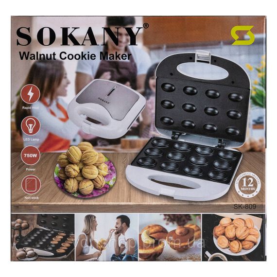 Горішниця Sokany SK-809 на 12 горішків з антипригарним покриттям 750 Вт | Зображення 8