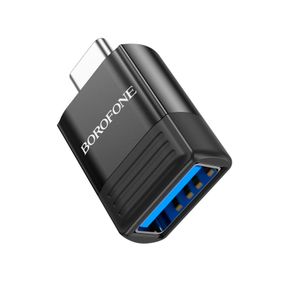 Перехідник Borofone BV18 USB3.0(F) => Type-C(M), Black, Blister