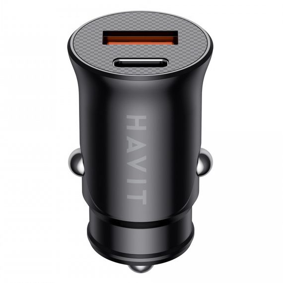 Автомобильное зарядное устройство HAVIT HV-CC2022 20W USB+USB-C Black  с быстрой зарядкой | Зображення 6