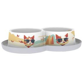 Moderna Double Trendy Dinner Indy&Louise модерна инди и луиза двойная миска для котов, 2х350мл