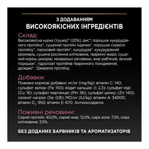 Сухий корм Purina PRO PLAN Sterilised Adult 1+ Delicate Digestation для дорослих стерилізованих котів, курка 400 г | Зображення 5