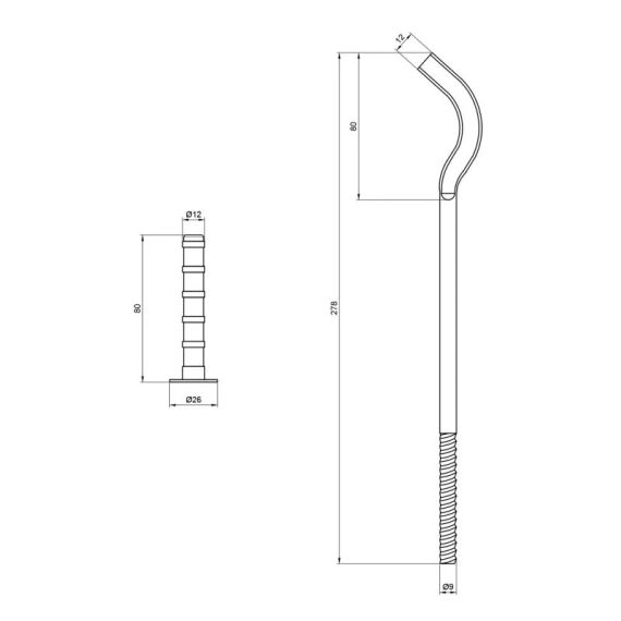 Крепеж Thermo Alliance Standart на чугунный радиатор 10х280 мм SD113280 | Зображення 1