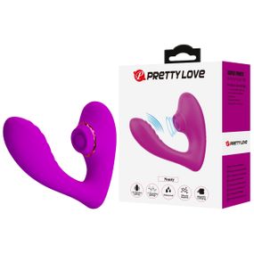 Вибратор с клиторальной пульсацией Pretty Love Nauty, фиолетовый, 14 х 10.9 см sexstyle