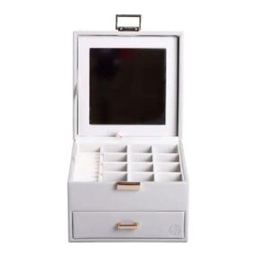 Скринька для прикрас з еко шкіри 2 яруси органайзер для ювелірних виробів HP-5-2G