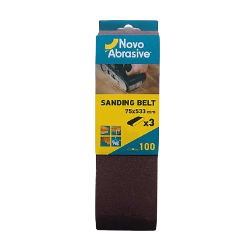 Стрічка шліфувальна 75*533мм P100 3 шт/уп NovoAbrasive | Зображення 1