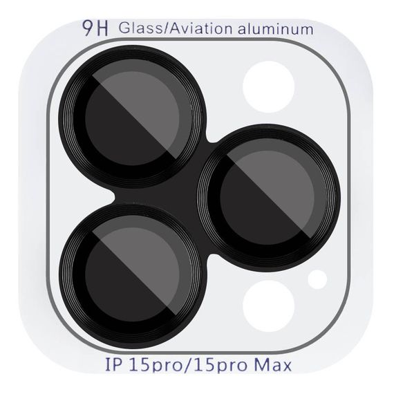 Захисне скло Metal Classic на камеру (у упак.) для Apple iPhone 15 Pro (6.1") / 15 Pro Max (6.7") Чорний / Midnight