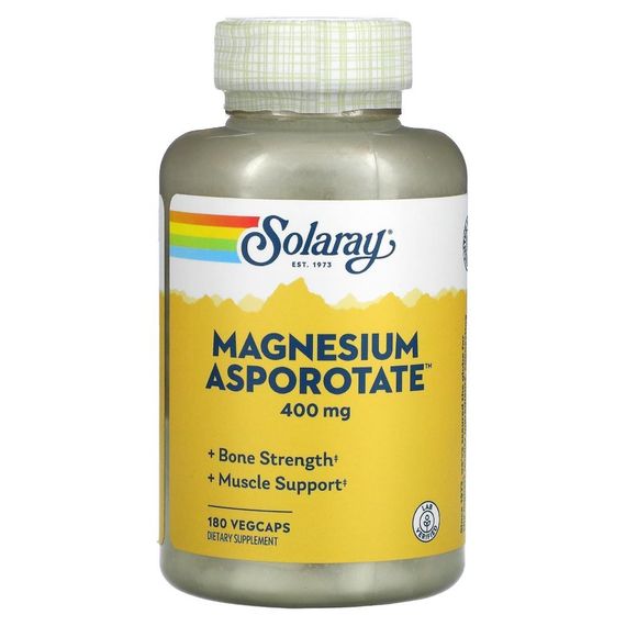 Мікроелемент Магній Solaray Magnesium Asporotate 400 mg 180 Veg Caps SOR13223