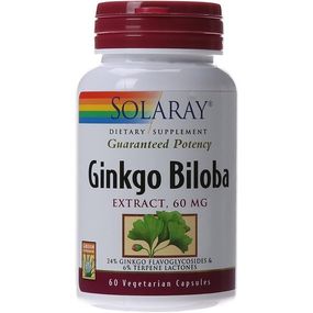Гінко білоба Solaray Ginkgo Biloba Leaf Extract 60 mg 60 Veg Caps SOR-03600