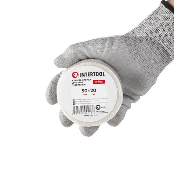 Стрічка клейка для швів "серп'янка" 50 мм*20 м INTERTOOL KT-09211 | Зображення 2