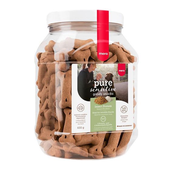 Ласощі для чутливих собак печиво з протеїном комах MERA pure sensitive snacks Insect Protein 600 г