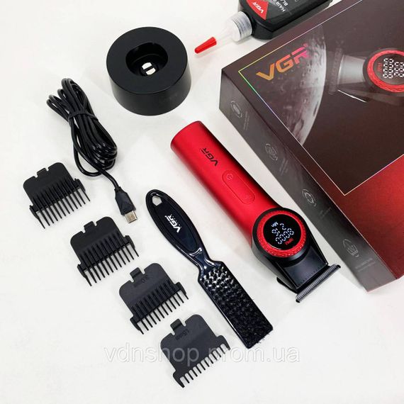 Тример для стрижки волосся потужний VGR, Професійна машинка для стрижки волосся з насадками XR-12 | Зображення 1