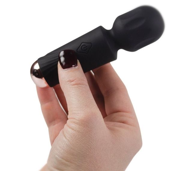 Вібромасажер Rocks Off Mini Wand Black Tulip, 16 режимів | Зображення 1
