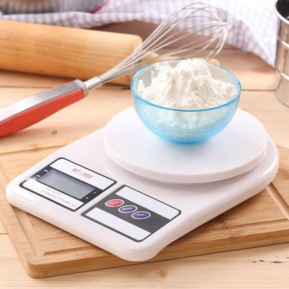 Электронные кухонные весы до 10 кг SF-400, на батарейках / Весы на кухню с LCD-дисплеем / Настольные весы | Зображення 2