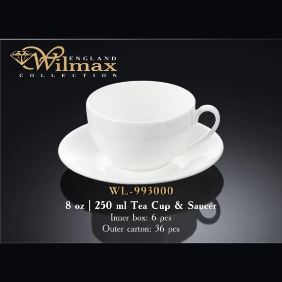 Чашка кофейная с блюдцем фарфор Wilmax (Вилмакс) 250 мл (WL-993000) | Зображення 1
