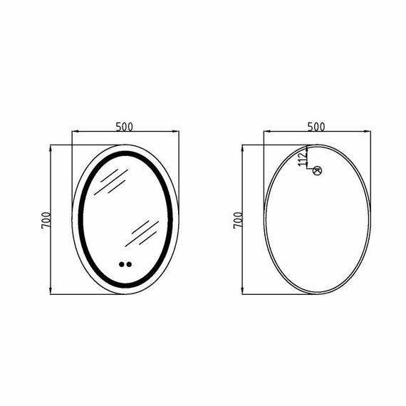 Дзеркало Qtap Mideya 500х700 з LED-підсвічуванням Touch, з антизапотіванням, димером QT2078NCR5070W | Зображення 1
