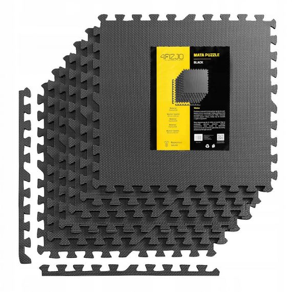 Мат-пазл (ласточкин хвіст) 4FIZJO Mat Puzzle EVA 180 x 120 x 1 cм 4FJ0387 Black (P-5907739310378)