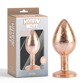 Анальна пробка золота поталь CHISA MATRIX MONT з білим каменем, розмір M sexstyle