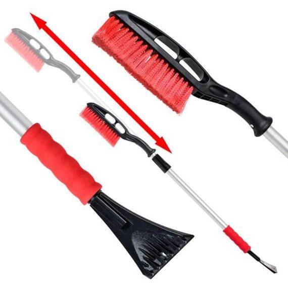 Щітка зі скребком телескопічна 99 - 139см INTERTOOL AT-0119 | Зображення 1