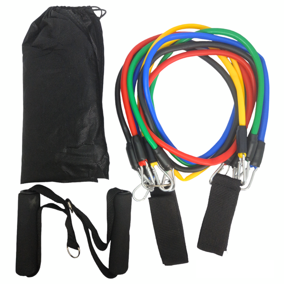 Еспандер для фітнесу та силових вправ трубчастий 11 в 1 Ares Active Resistance Bands Set | Зображення 3