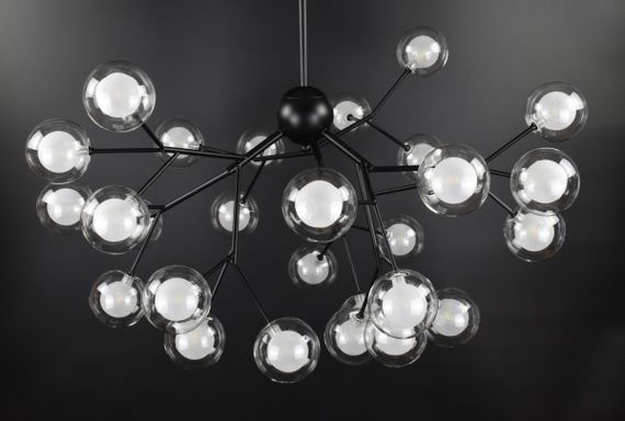 Люстра підвісна на 27 лампочок 26419 Чорний 65-115х80х80 см. | Зображення 4