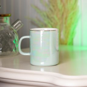 Чашка керамическая Glaze 420мл в зеркальной глазури Бирюзовый