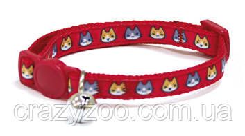 Нашийник для котів Croci Catmania Manga з дзвіночком нейлон червоний 23-35x1 см C5079424