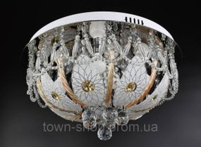 Люстра потолочная с цветной LED подсветкой и авто отключением с пультом 5668/500 Белый 26х50х50 см.