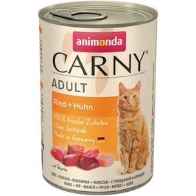 Вологий корм для дорослих котів Animonda Carny Adult яловичина та курка 400 г (4017721837194)