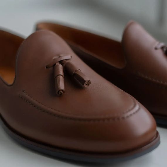 Оригинальные лоферы светло-коричневые 45 размер. | Зображення 1