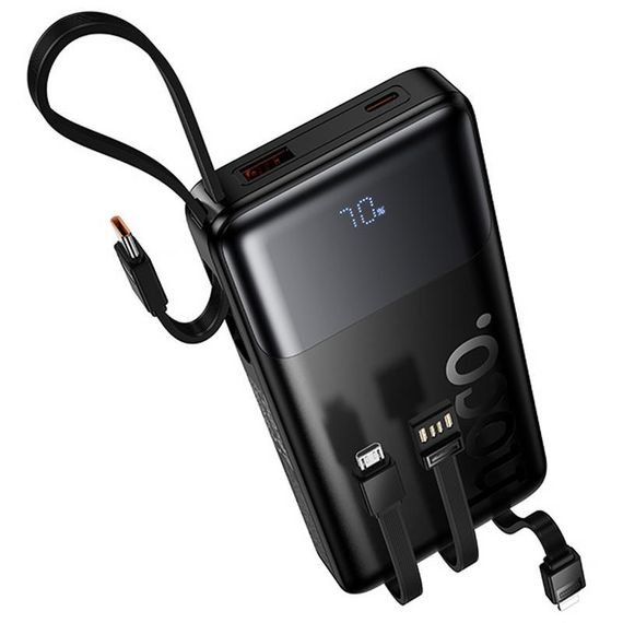 Портативний ЗП Power Bank Hoco J156 Founder 22.5W+PD20W with 4 cables 10000 mAh Black | Зображення 1