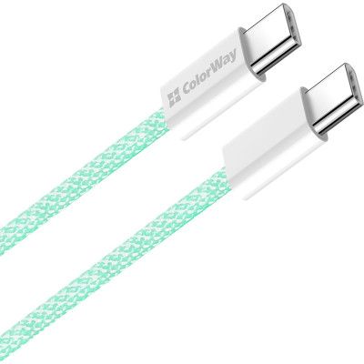 Дата кабель USB-C to USB-C 1.0m 60W 3.0А green ColorWay (CW-CBPDCC061-G) | Зображення 7
