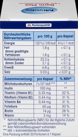 Пробиотик "Mivolis" с 7 миллиардами бифидобактерий для кишечника и работы иммунной системы, 30 шт., Германия | Зображення 1