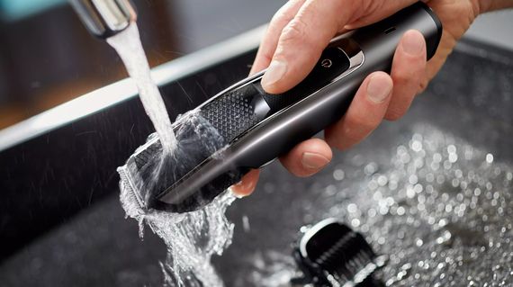 Тример Philips Beardtrimmer series 5000, для бороди і вусів, мережа+акум., насадок-2, чохол, сталь, чорний (BT5515/70) | Зображення 7