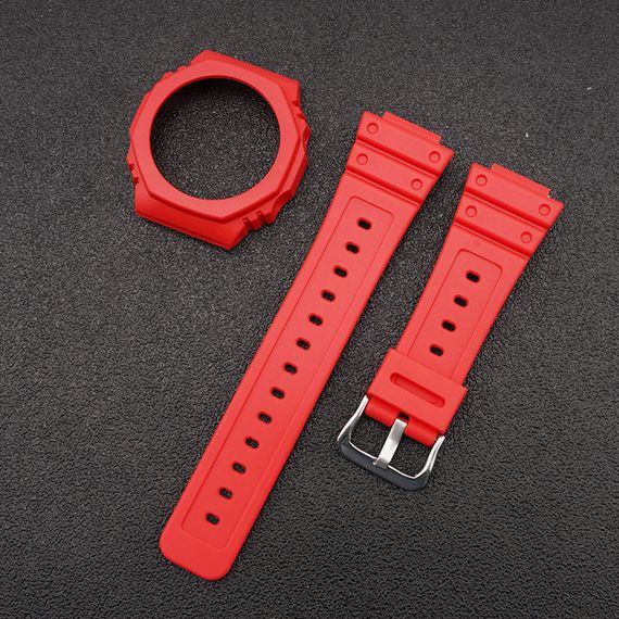 Ремешок + безель (рант) для Годинник C2asio G-Shock GA-2100 Red SI | Зображення 1