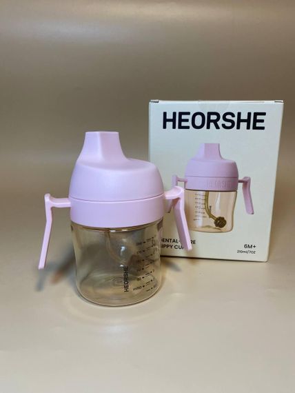 Поїльник дитячий HEORSHE 210 мл Рожевий | Зображення 7