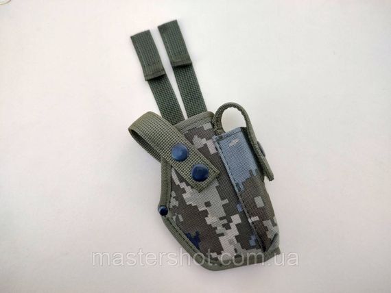 Кобура ПМ на Моллі поясна з чохлом під магазин з фіксацією на системі Molle колір піксель MS