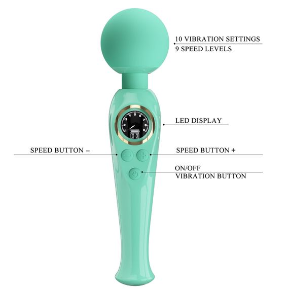 Вібромасажер PRETTY LOVE - Skyler Green, 10 vibration functions 9 speed levels sexstyle | Зображення 5